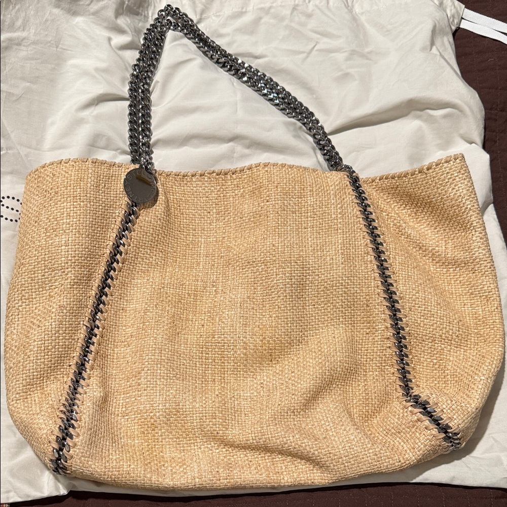 Stella McCartney Beige Tote with Chain Accent